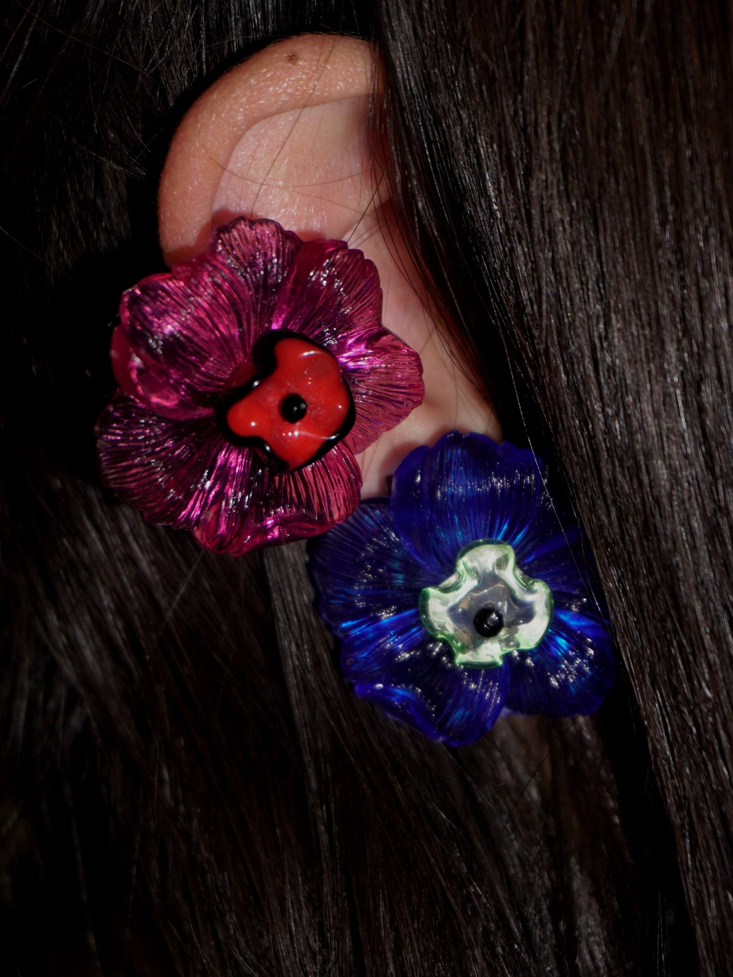 Camelia Blue Earrings
