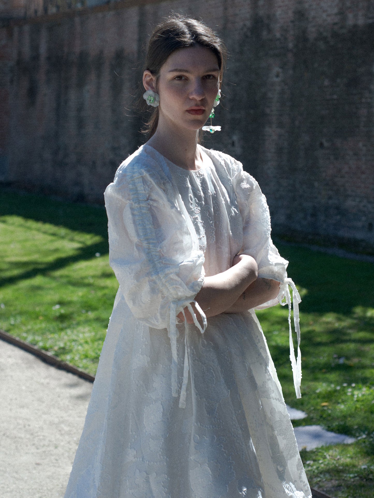 Lady of the Camelias Grey Earring