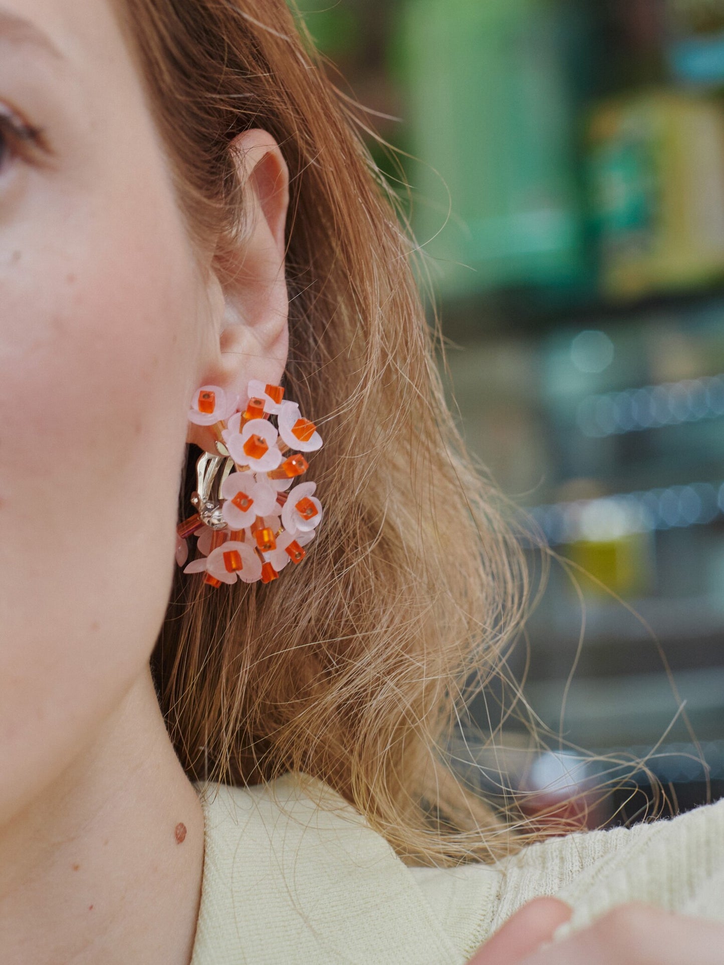 Pendientes Hydrangea pink
