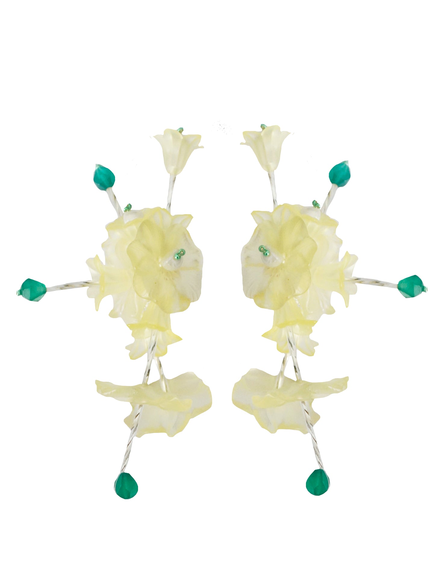 Jade yellow simple earrings