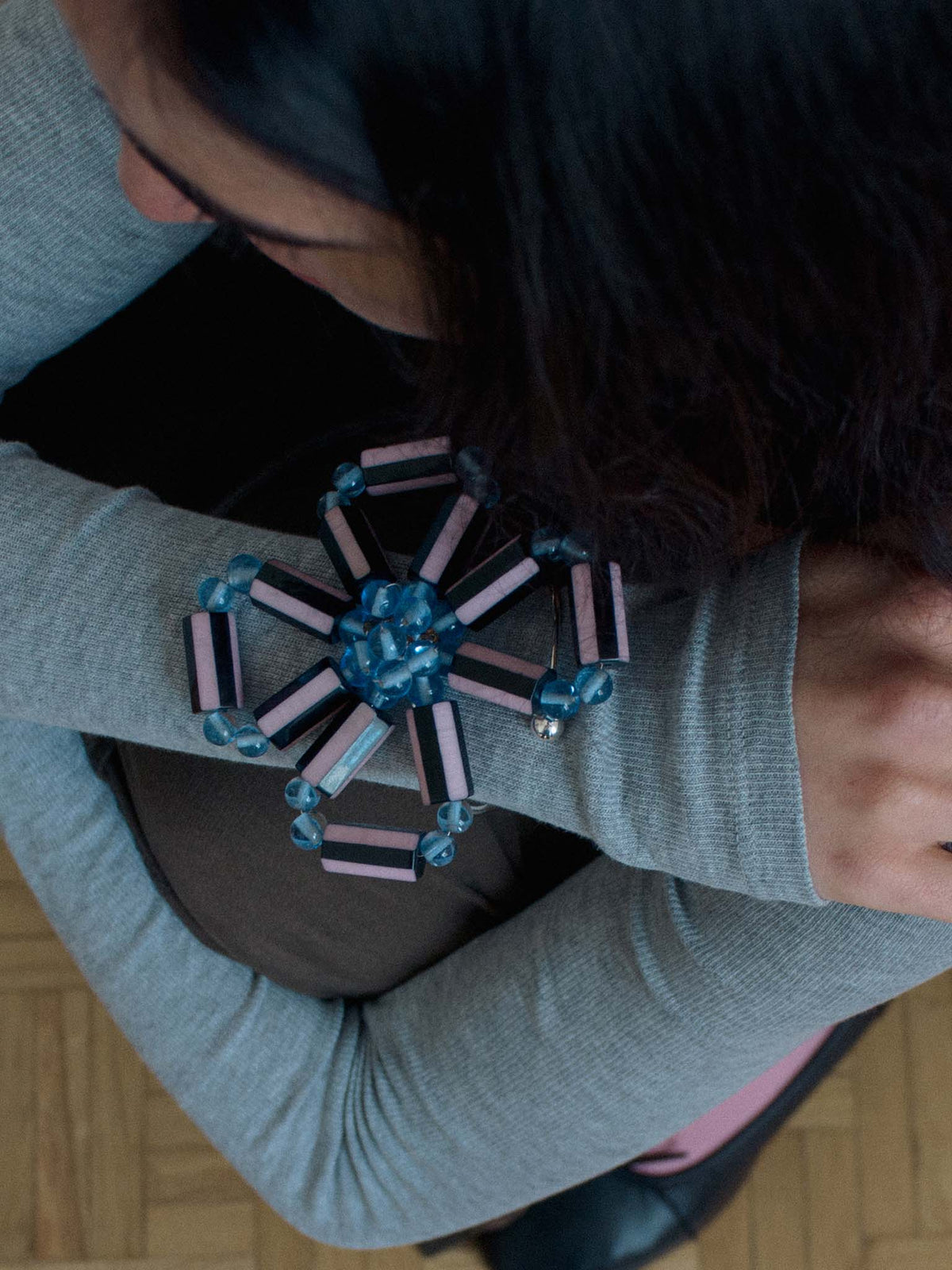 Stripe Flower Cuff
