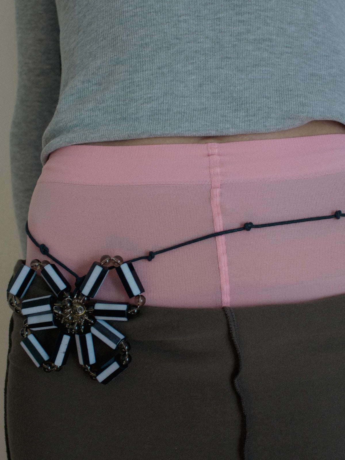 Stripe Flower Blur Necklace