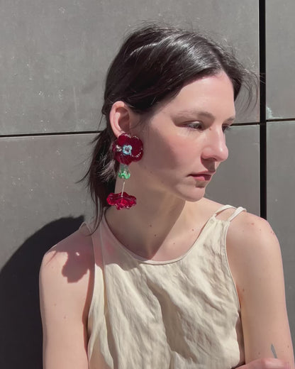 Camelia Rouge Earrings