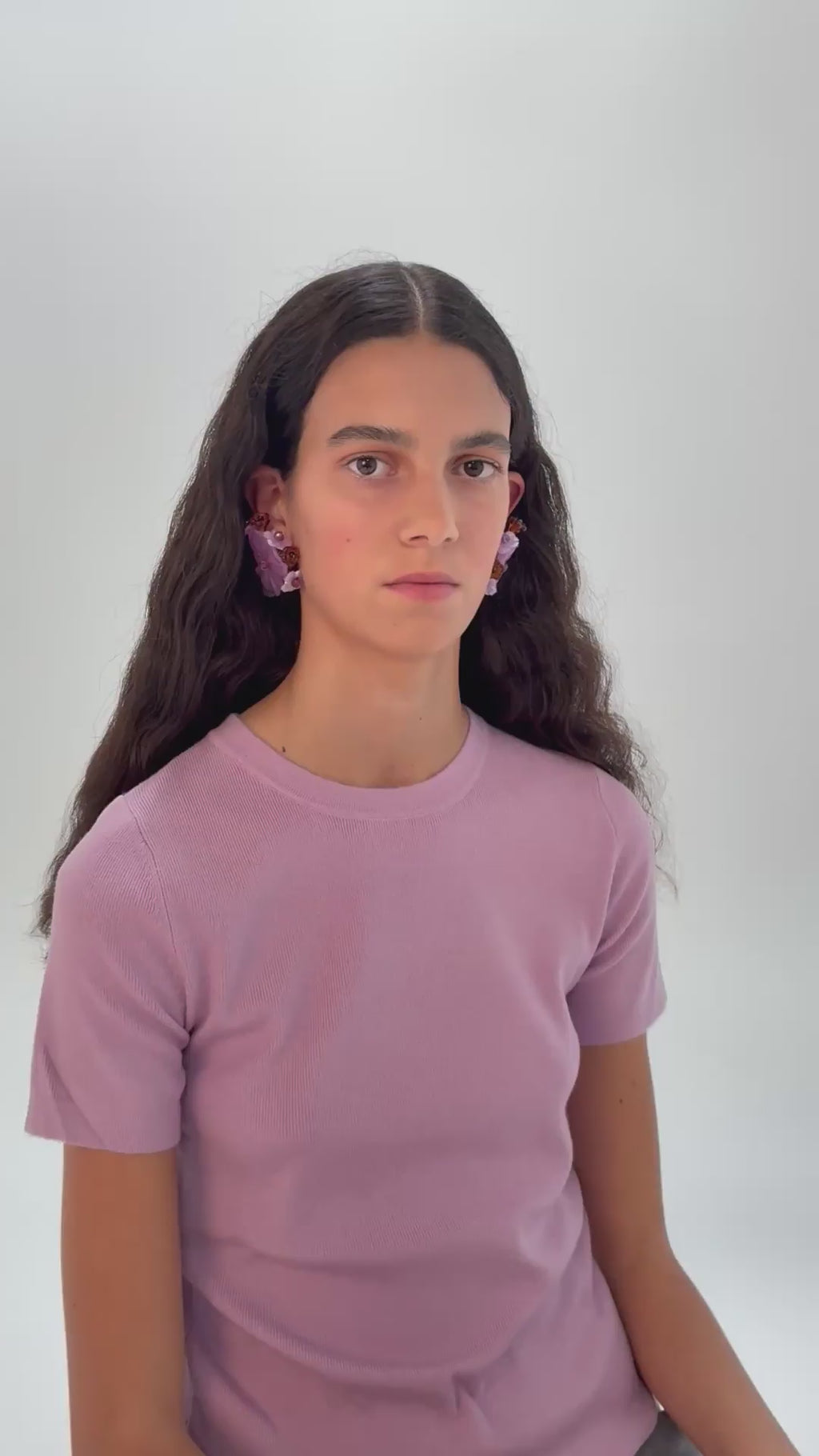 Iris Simple Pink Earrings