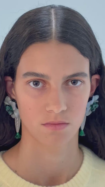 Flora Green Earrings