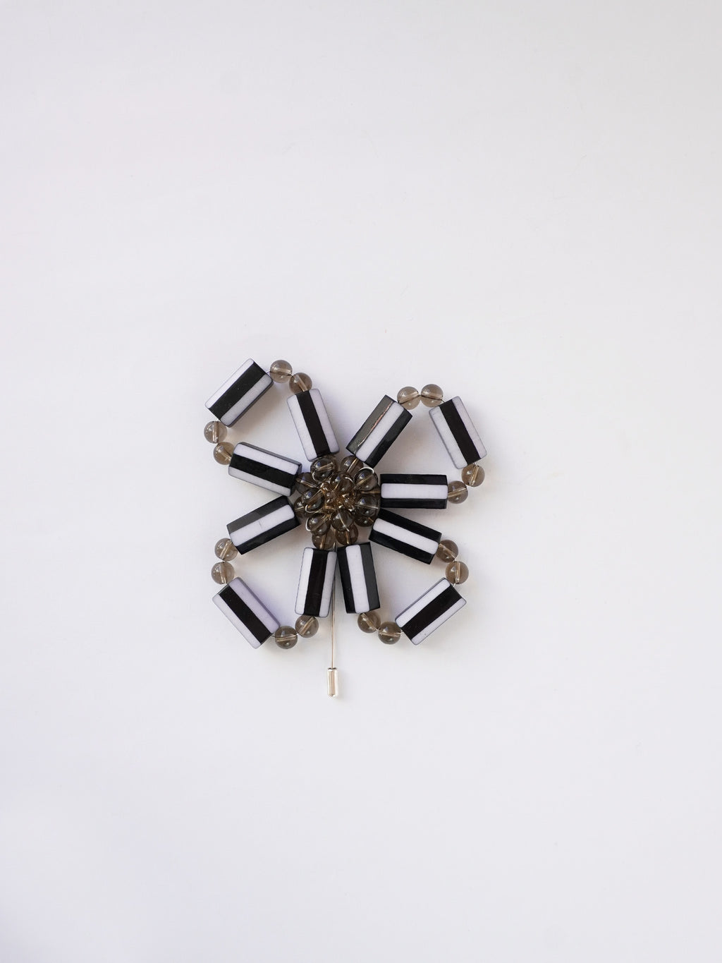 Stripe Flower Brooch