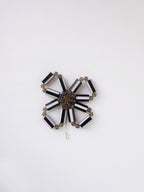 Stripe Flower Brooch