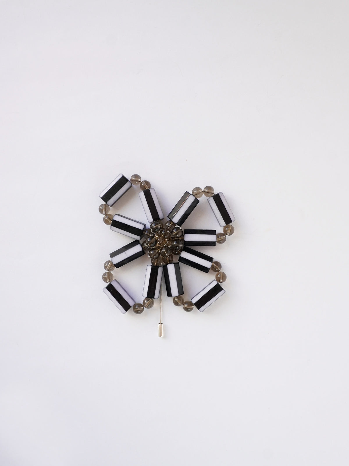 Stripe Flower Brooch