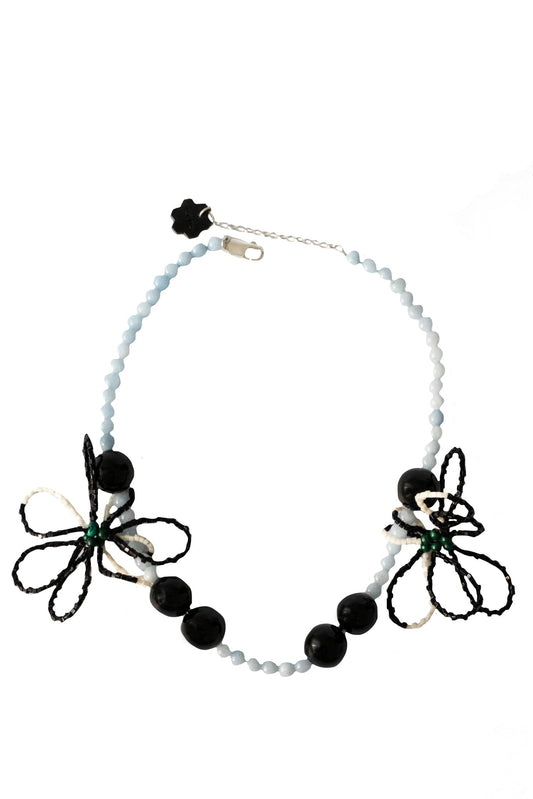 Flower Power Black & White Necklace