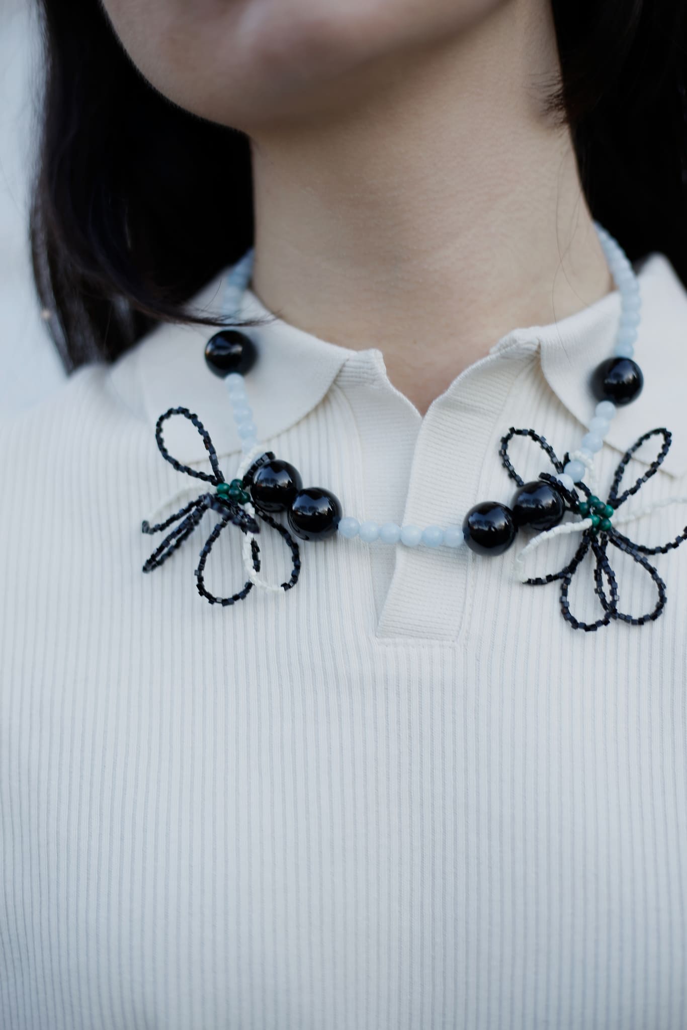 Flower Power Black & White Necklace