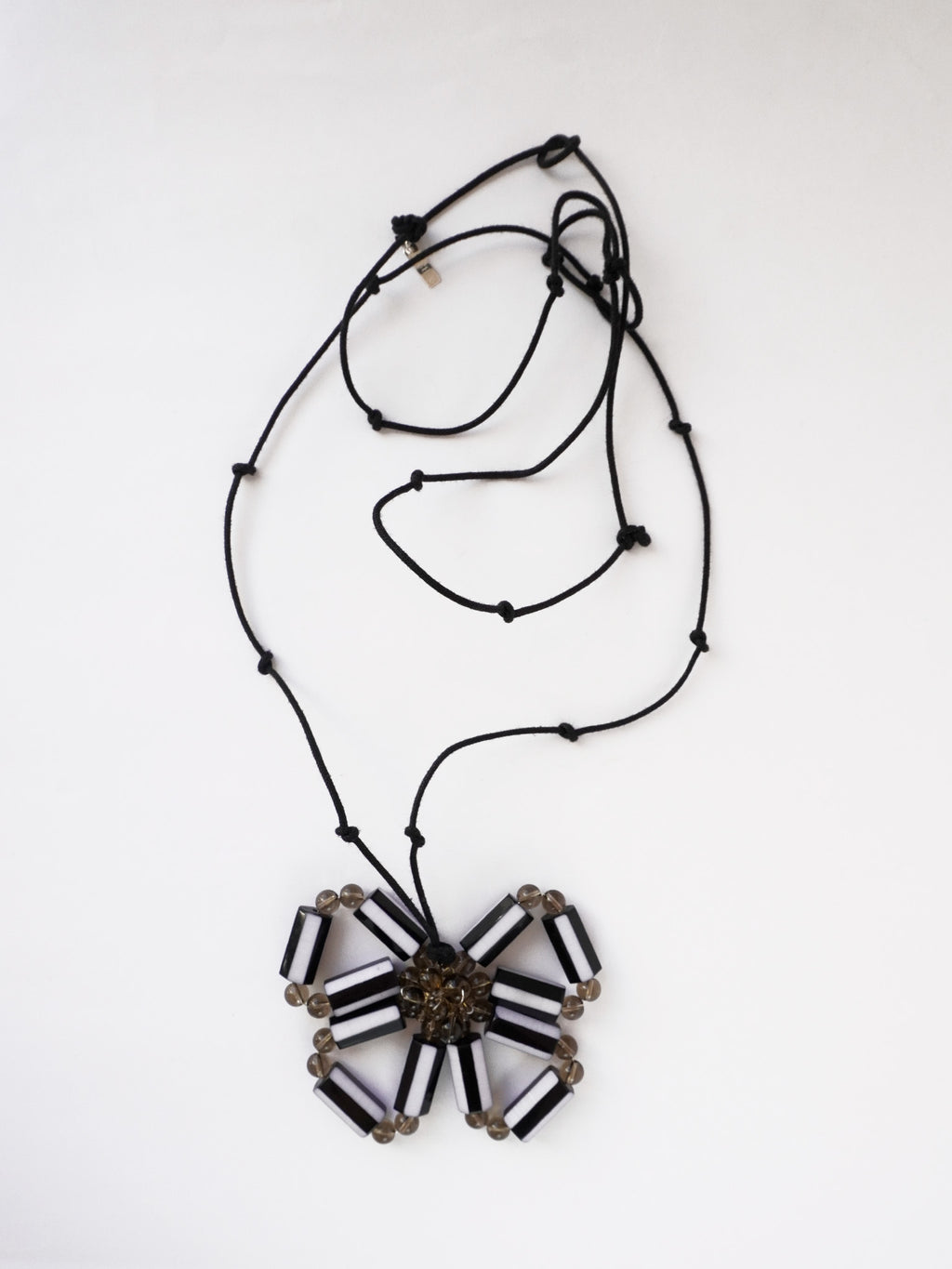 Stripe Flower Blur Necklace