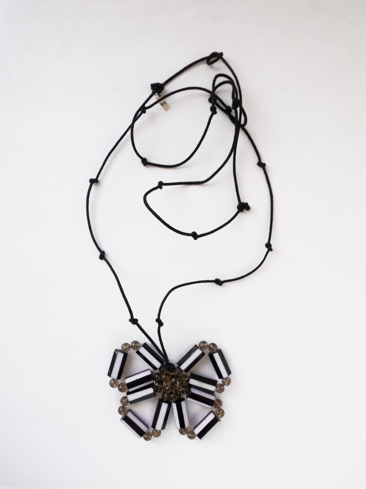 Stripe Flower Blur Necklace