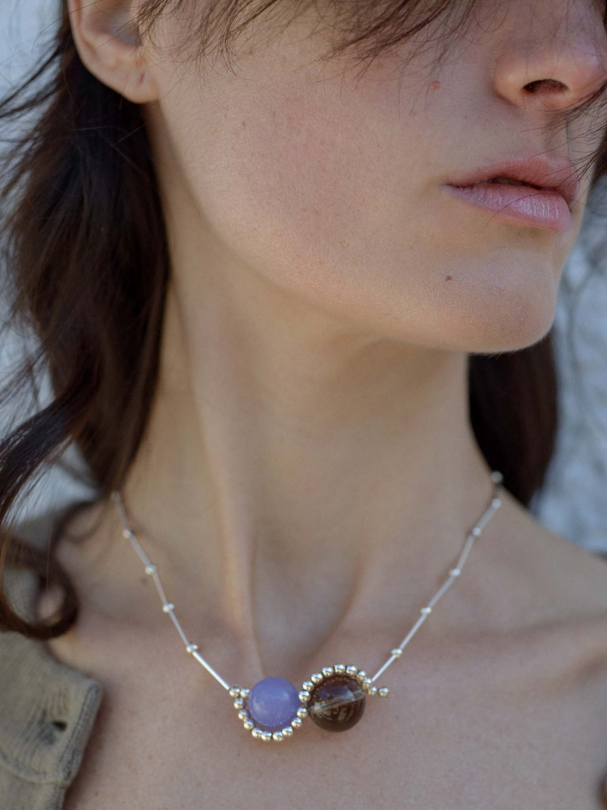 Yin Yang Lilac Necklace