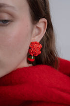 Blooming Vintage Red Earrings