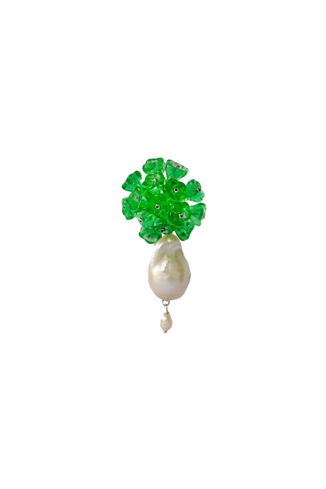 Blooming Pearl Green Earrings