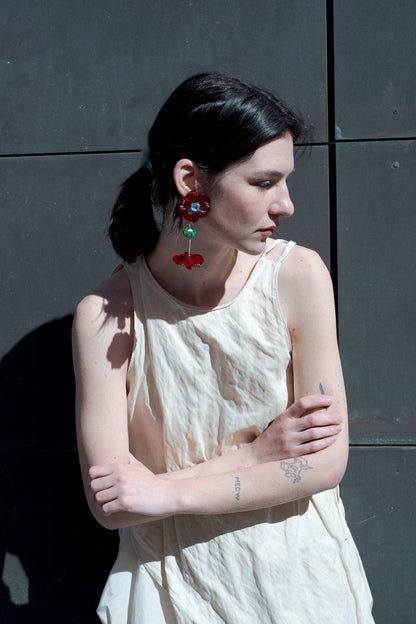 Lady of the Camelias Rouge Earring