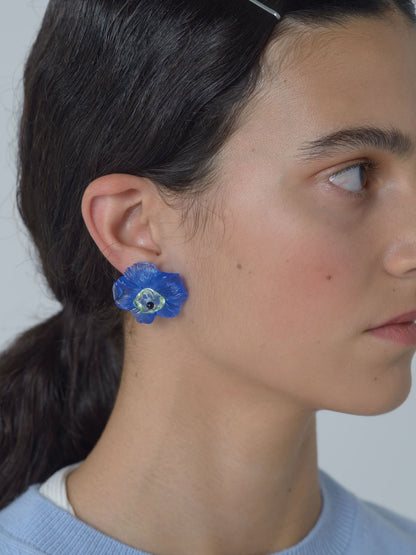 Camelia Petit Blue Earrings