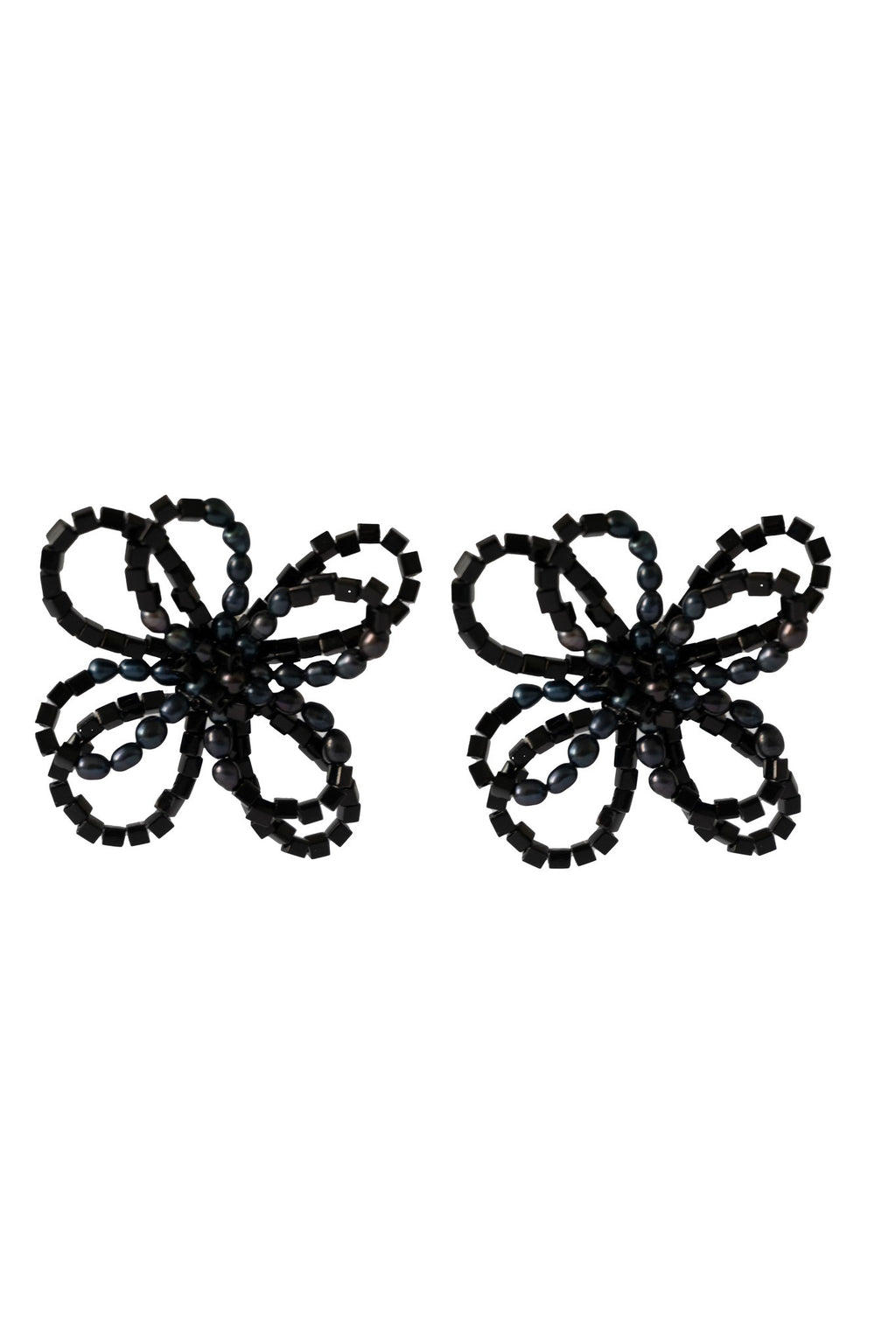 Flower Power Blue Pearl Earrings