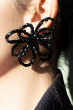 Flower Power Blue Pearl Earrings