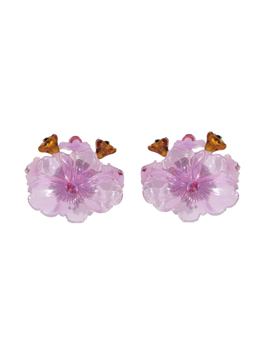 Iris Simple Pink Earrings