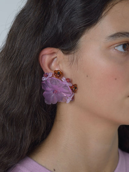 Iris Simple Pink Earrings