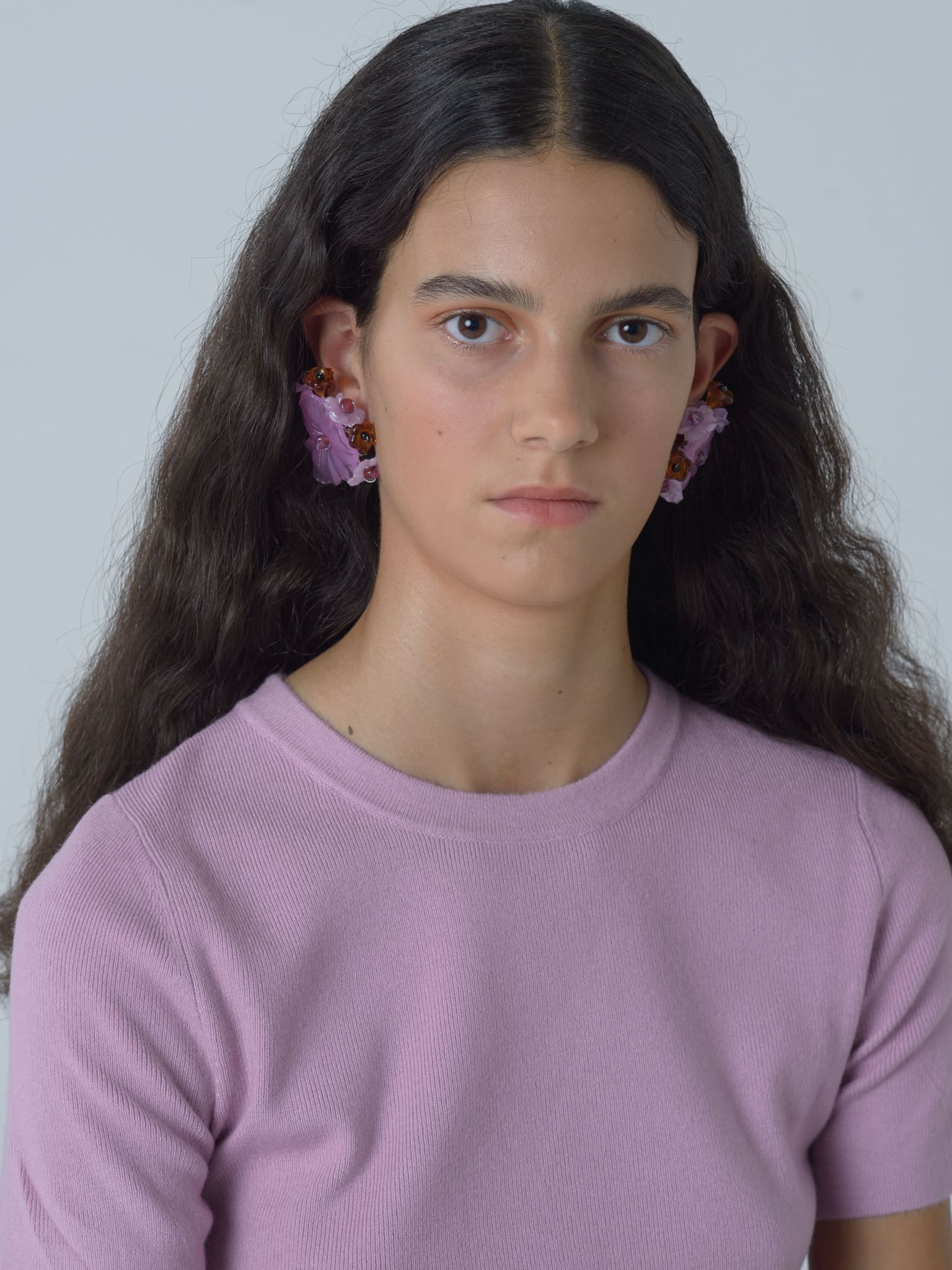 Iris Simple Pink Earrings