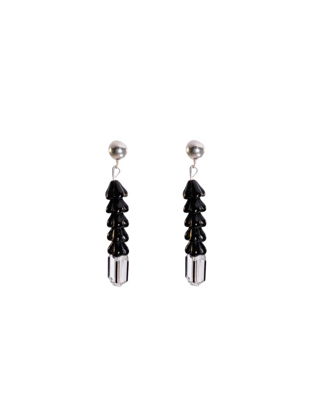 Oruga Black Earrings