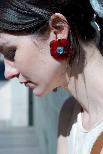 Camelia Rouge Earrings